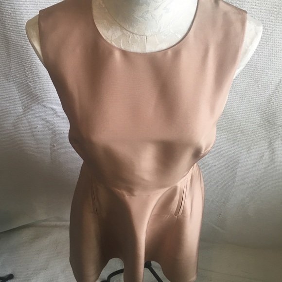 LK Bennett Tan Brown 100% Silk Midi Dress - Picture 7 of 8